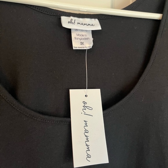 NEW Maternity Size 3X Women's Black Sleeveless Tank Top with Side Rouch Oh Mama! - Picture 3 of 6